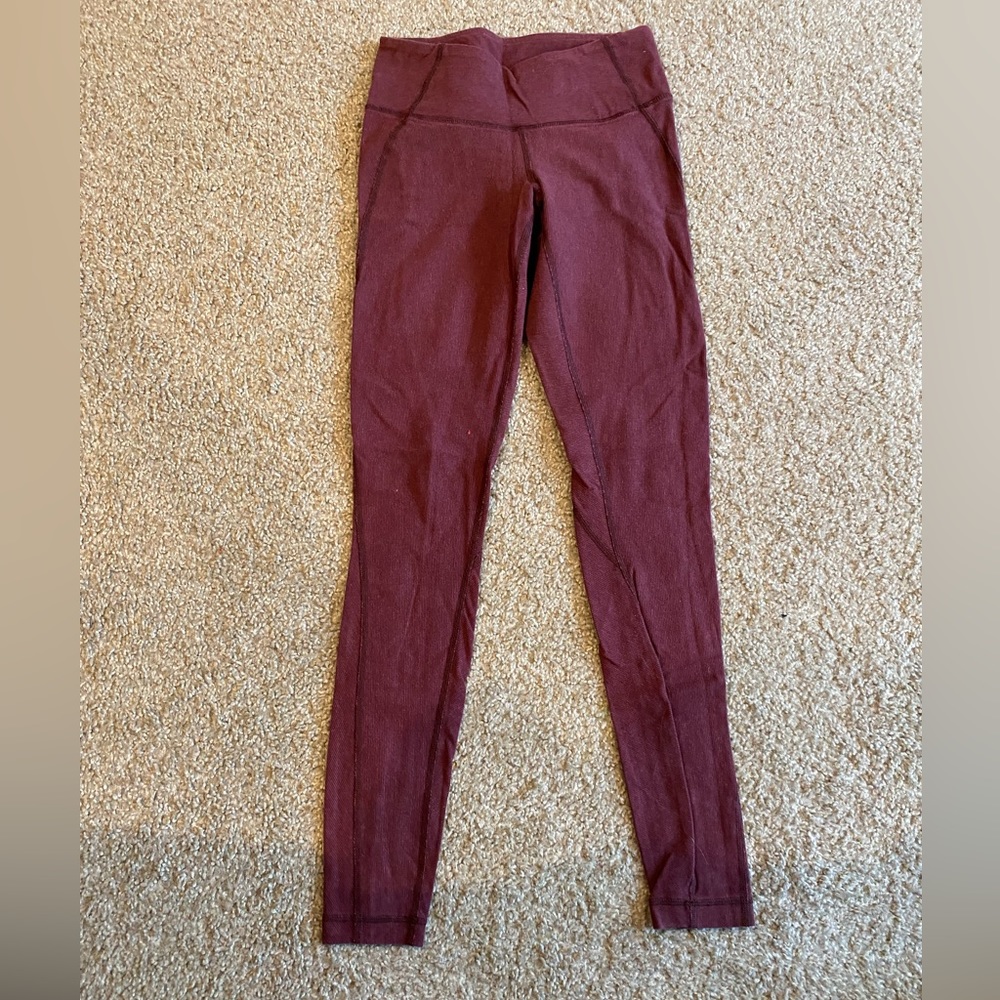 Maroon Lululemon cotton legging